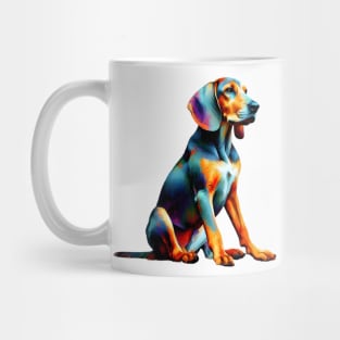 Abstract Colorful Splashed Paint Plott Hound Portrait Mug